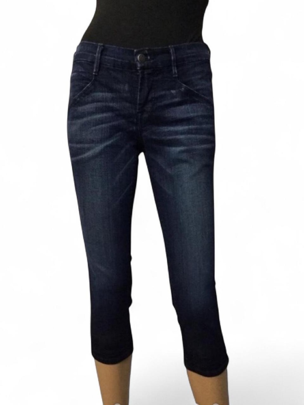 J Brand Greaser Cropped Jeans Capri pants Medium Blue Wash Size 28 indigo